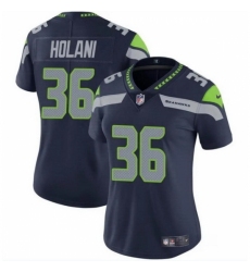 Women Seattle Seahawks #36 George Holani Navy Vapor Limited Stitched Football Jersey