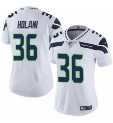 Women Seattle Seahawks #36 George Holani White Vapor Limited Stitched Football Jersey