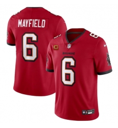 Men's Tampa Bay Buccaneers #6 Baker Mayfield Red 2024 With 4-Star C Vapor Limited Football Stitched Jersey