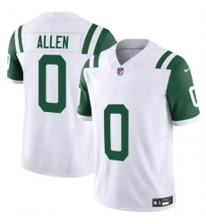 Men's New York Jets #0 Braelon Allen White Classic Alternate Vapor F.U.S.E. Limited Stitched Football Jersey