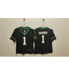 Women's New York Jets #1 Ahmad Sauce Black Vapor Football Stitched Jersey(Run Small)