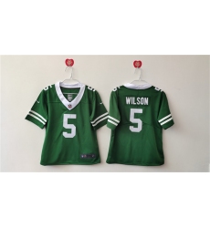 Women's New York Jets #5 Garrett Wilson Green Vapor Football Stitched Jersey(Run Small)