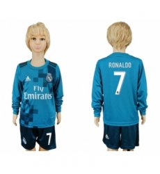 Men's Real Madrid #7 Ronaldo Sec Away Long Sleeves Soccer Club Jersey