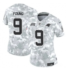 Women's Carolina Panthers #9 Bryce Young 2024 F.U.S.E Arctic Camo Salute To Service Limited Stitched Football Jersey(Run Small)