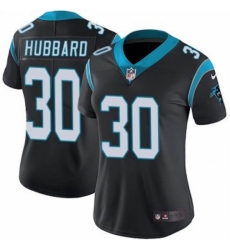 Women Carolina Panthers #30 Chuba Hubbard Black F U S E Stitched NFL Jersey