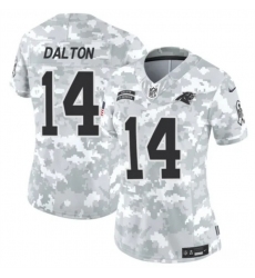 Women's Carolina Panthers #14 Andy Dalton 2024 F.U.S.E Arctic Camo Salute To Service Limited Stitched Football Jersey(Run Small)