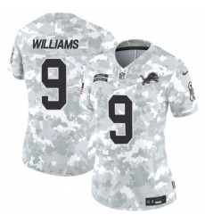 Women's Detroit Lions #9 Jameson Williams 2024 F.U.S.E Arctic Camo Salute To Service Limited Stitched Jersey(Run Small)