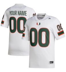 Men's Miami Hurricanes Customized White Stitched Football Jersey