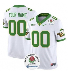 Men's Oregon Ducks Active Player Custom White 2024 F.U.S.E. Rose Bowl Vapor Limited Stitched Football Jersey
