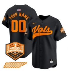 Men's Tennessee Volunteers Active Player Custom Black 2024 Champions Vapor Limited Stitched Jersey