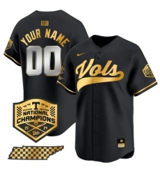 Men's Tennessee Volunteers Active Player Custom Black Gold 2024 Champions Vapor Limited Stitched Jersey