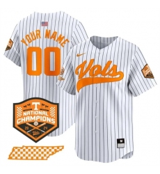 Men's Tennessee Volunteers Active Player Custom White Pinstripe 2024 Champions Vapor Limited Stitched Jersey