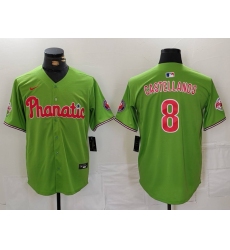 Men's Philadelphia Phillies #8 Nick Castellanos Green With Stitched Cool Base Nike Jersey