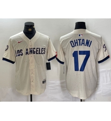 Men's Los Angeles Dodgers #17 Shohei Ohtani Cream 2024 City Connect Limited Stitched Jerseys