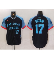 Men's Los Angeles Dodgers #17 Shohei Ohtani Number Navy 2024 All Star Limited Stitched Jersey