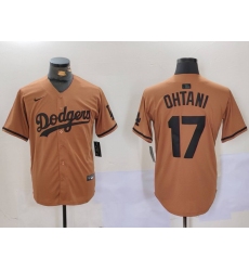 Men's Los Angeles Dodgers #17 Shohei Ohtani Olive Black Cool Base Limited Stitched Jersey