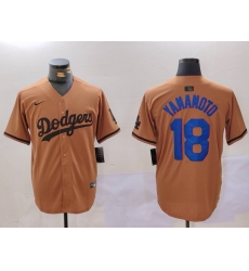 Men's Los Angeles Dodgers #18 Yoshinobu Yamamoto Olive Cool Base Limited Stitched Jersey