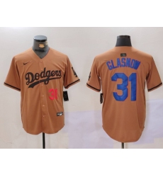 Men's Los Angeles Dodgers #31 Tyler Glasnow Number Olive Cool Base Limited Stitched Jersey