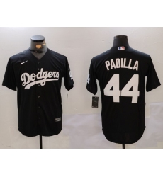 Men's Los Angeles Dodgers #44 Vicente Padilla Black Cool Base Stitched Jersey