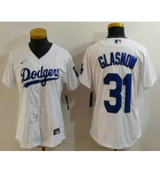 Women's Los Angeles Dodgers #31 Tyler Glasnow White Stitched Cool Base Nike Jersey