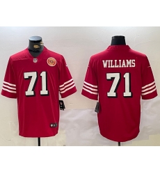 Mens San Francisco 49ers #71 Trent Williams Red Vapor Untouchable Limited Stitched Football Jersey