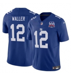 Men's New York Giants #12 Darren Waller Blue 2024 F.U.S.E. 100TH Season Vapor Untouchable Limited Stitched Jersey