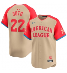 Men's American League #22 Juan Soto Cream 2024 All-Star Limited Stitched Baseball Jersey