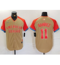 Men's Cleveland Guardians #11 Jose Ramirez Cream 2024 All Star Limited Stitched Jersey