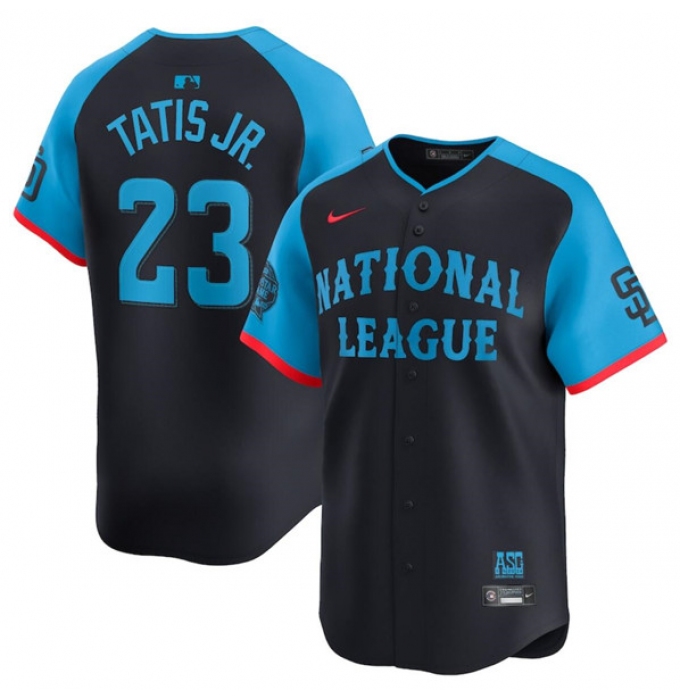 Men's National League #23 Fernando Tatis Jr. Navy 2024 All-Star Limited Stitched Baseball Jersey