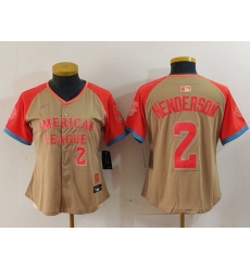 Women's Baltimore Orioles #2 Gunnar Henderson Number Cream 2024 All Star Limited Stitched Jersey