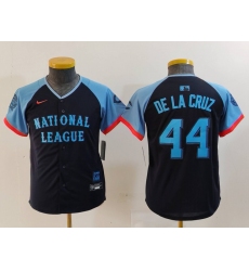 Youth Cincinnati Reds #44 Elly De La Cruz Navy 2024 All Star Limited Stitched Jersey