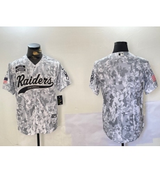 Men's Las Vegas Raiders Blank 2024 Arctic Camo Salute to Service Stitched Baseball Jersey