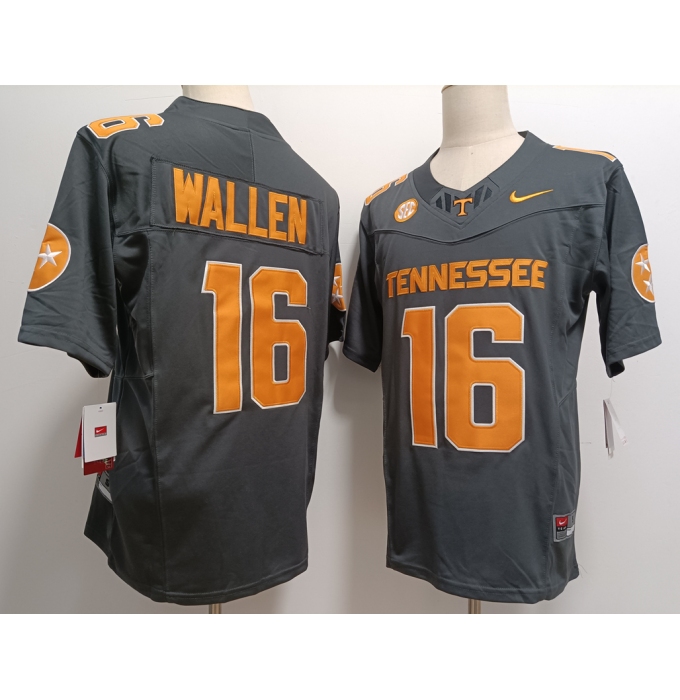 Men's Tennessee Volunteers #16 Peyton Manning Grey FUSE College Stitched Jersey