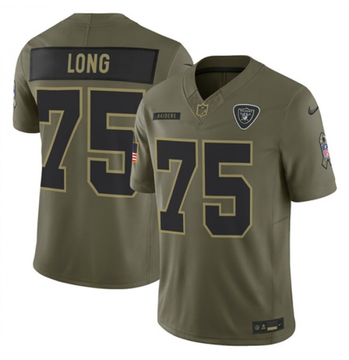 Men's Las Vegas Raiders #75 Howie Long Olive 2025 Salute to Service Limited Football Stitched Jersey
