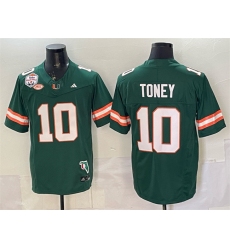 Men's Miami Hurricanes #10 Malachi Toney Orange Alternate F.U.S.E. Fiesta Bowl Champions & Florida Patch Stitched Football Jersey