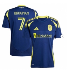 Mens Nashville SC Gastón Brugman adidas Navy 2025 The Heart of Nashville Kit Replica Player Jersey