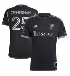 Mens Nashville SC Walker Zimmerman adidas Black 2023 Man In Black Kit Authentic Player Jersey