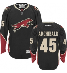Women's Reebok Arizona Coyotes #45 Josh Archibald Authentic Black Third NHL Jersey
