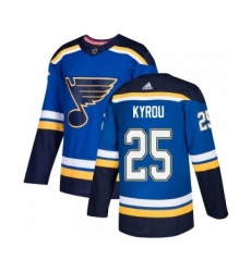 Men's St. Louis Blues #25 Jordan Kyrou Blue Home Official Adidas Jersey