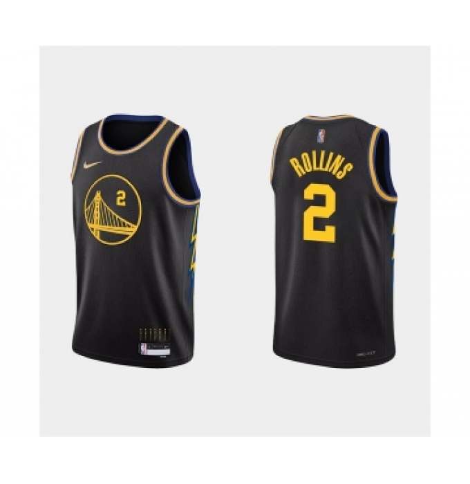 Men's Golden State Warriors #2 Ryan Rollins 2022 Black Stitched Basketball Jersey