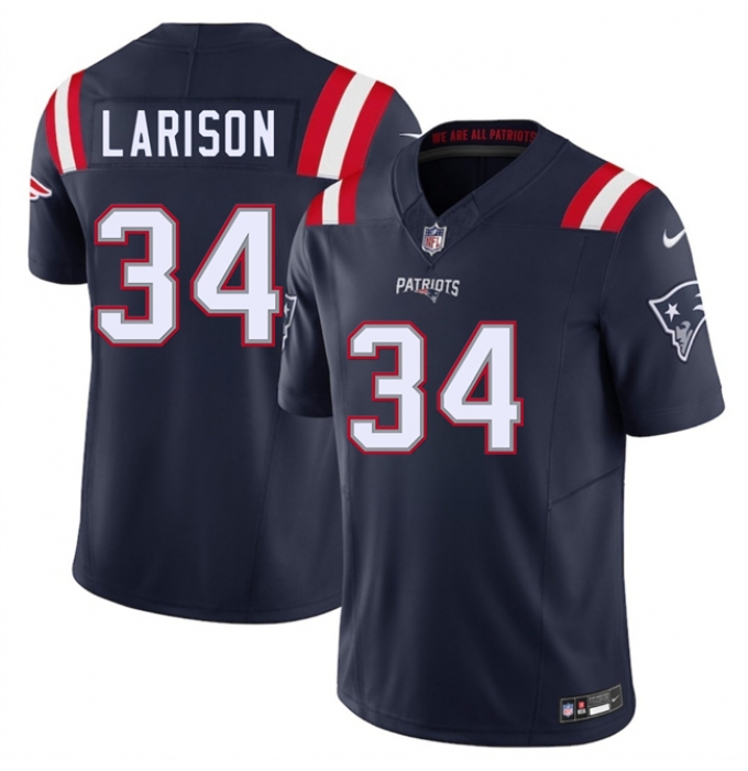 Men's New England Patriots #34 Lan Larison Navy 2025 F.U.S.E. Vapor Limited Stitched Jersey