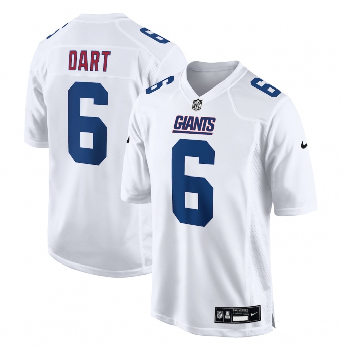Men's New York Giants #6 Jaxson Dart Tundra White New York Giants Fashion Game Nike Jersey