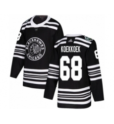 Men's Chicago Blackhawks #68 Slater Koekkoek Authentic Black 2019 Winter Classic Hockey Jersey