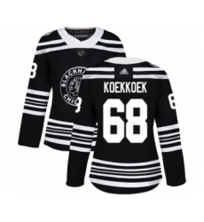 Women's Chicago Blackhawks #68 Slater Koekkoek Authentic Black 2019 Winter Classic Hockey Jersey