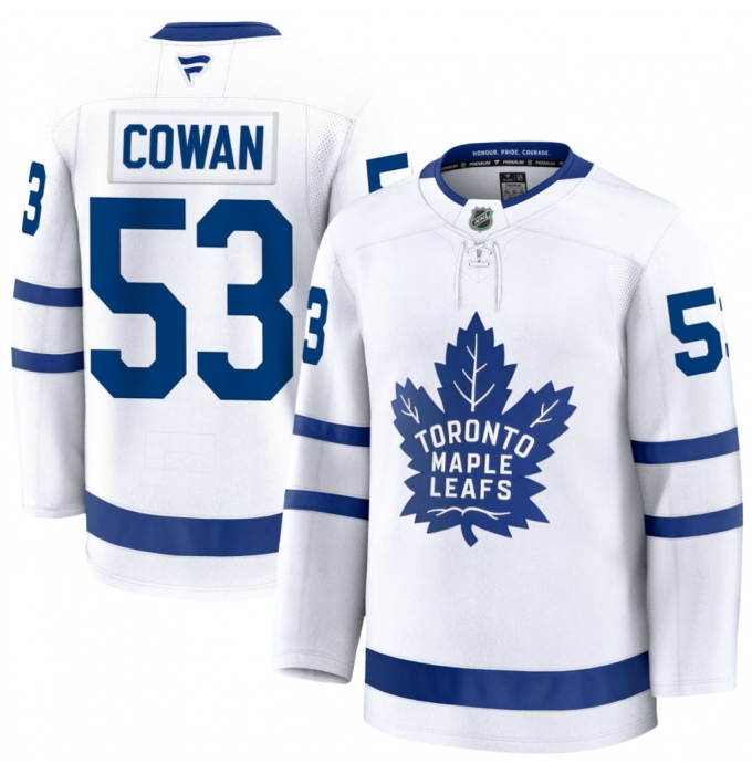 Men's Toronto Maple Leafs #53 Easton Cowan White Authentic Jersey