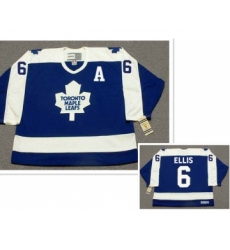 Men's Toronto Maple Leafs #6 Ron Ellis With A Patch Blue With White Throwback CCM Jersey