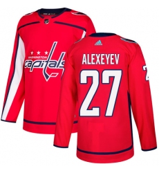 Men's Adidas Washington Capitals #27 Alexander Alexeyev Authentic Red Home NHL Jersey
