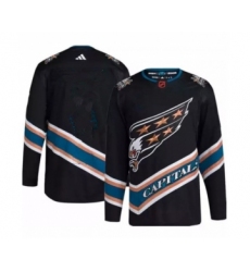 Men's Washington Capitals Blank Black 2022-23 Reverse Retro Stitched Jersey