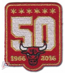 Stitched Chicago Bulls 50th Anniversary Season Logo Red Jersey Patch