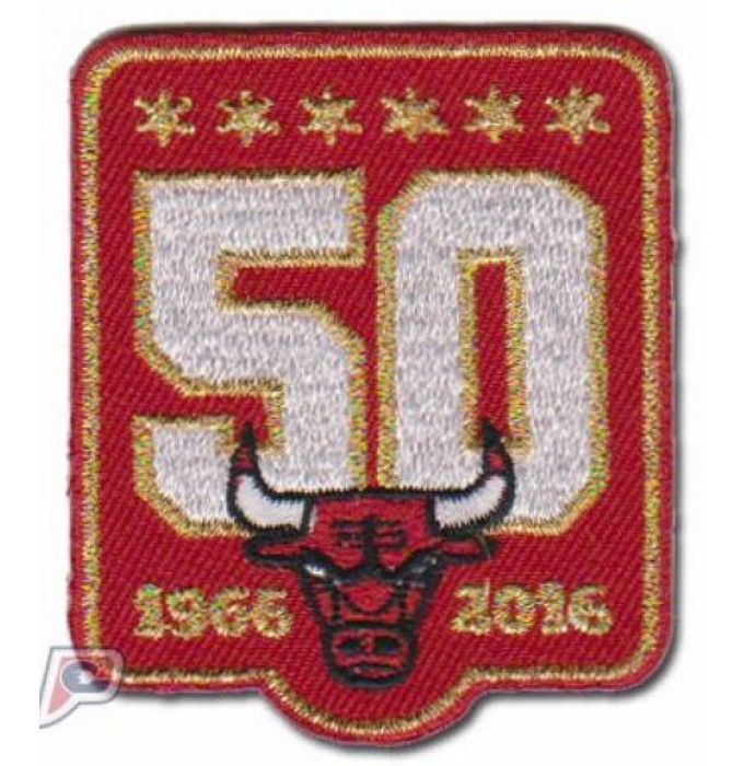 Stitched Chicago Bulls 50th Anniversary Season Logo Red Jersey Patch